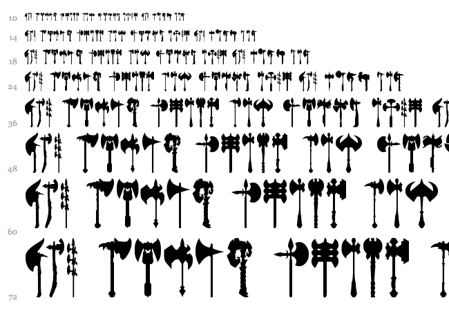 Axe for warrior font waterfall